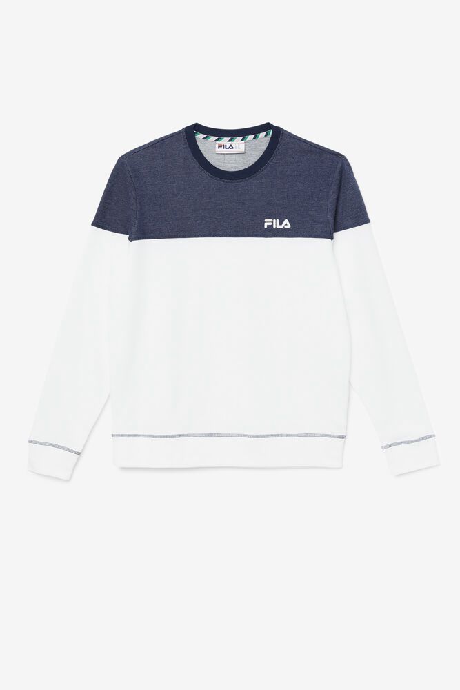 Fila Sweatshirt Herre Mørkeblå/Hvide Carpathian Crew EGB-782509